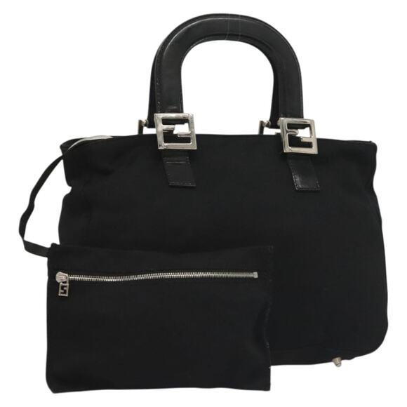 FENDI Hand Bag Cotton Black Silver - Picture 1 of 13